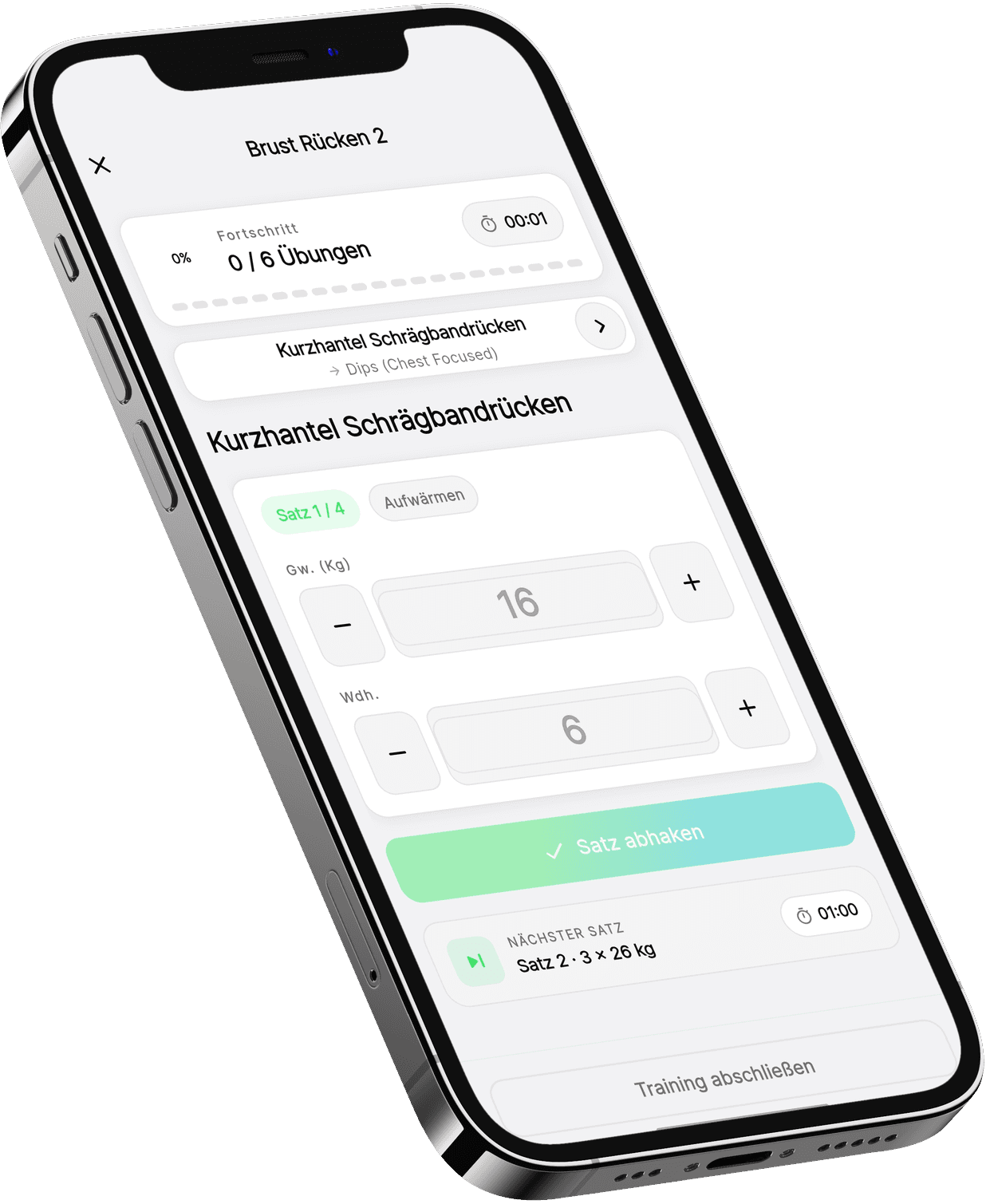 Training in der Pump It Club App